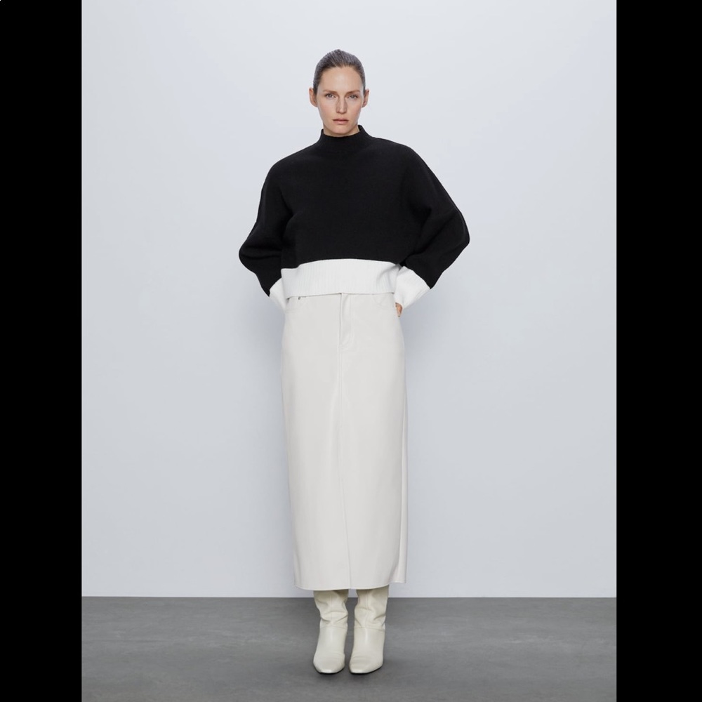 Zara cropped combo sweater